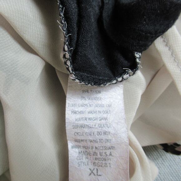 Mauve Top Womens XL Black Tan Cross Grommets Tank Gothic Vamp Emo Blouse Y2K - Picture 9 of 10